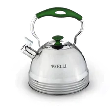 Чайник Kelli 4323, металлический, со свистком, 3 л