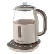 Чайник Kelli KL-1373, бело-серый